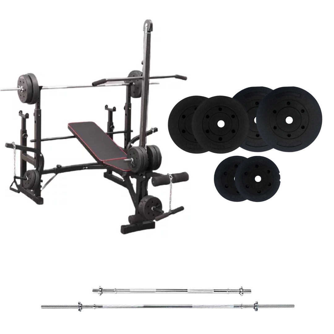 Adjustable Workout Bench with Weight Sets 