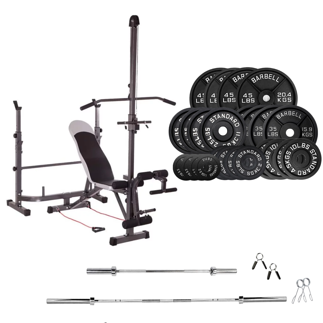 Adjustable Workout Bench with Weight Sets 