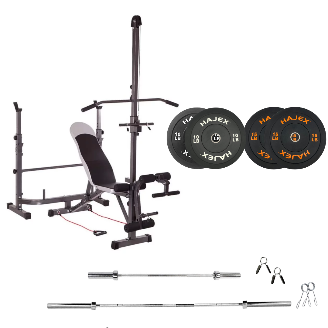 Adjustable Workout Bench with Weight Sets 