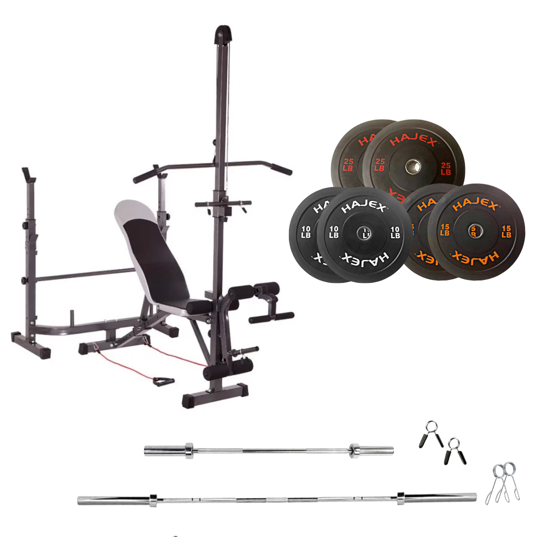 Adjustable Workout Bench with Weight Sets 