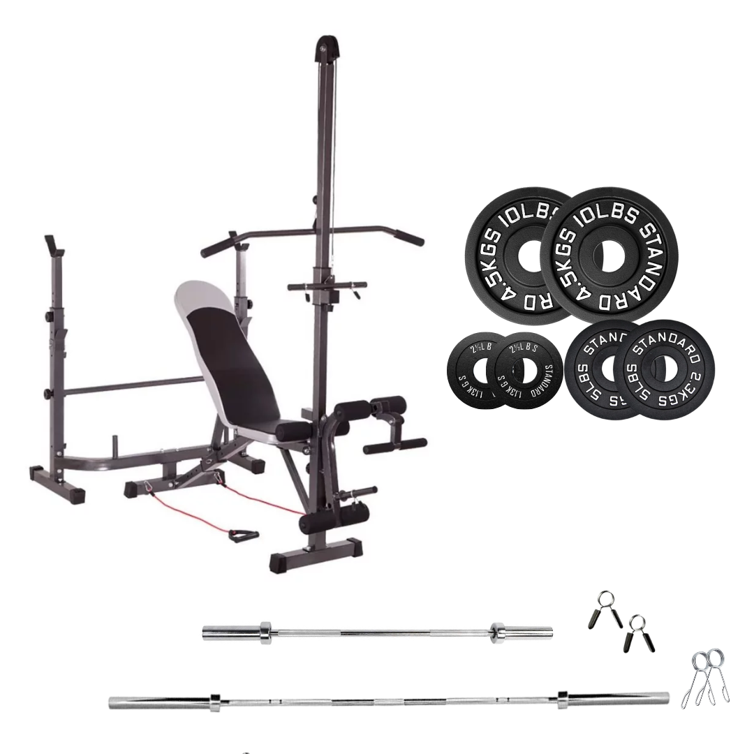 Adjustable Workout Bench with Weight Sets 
