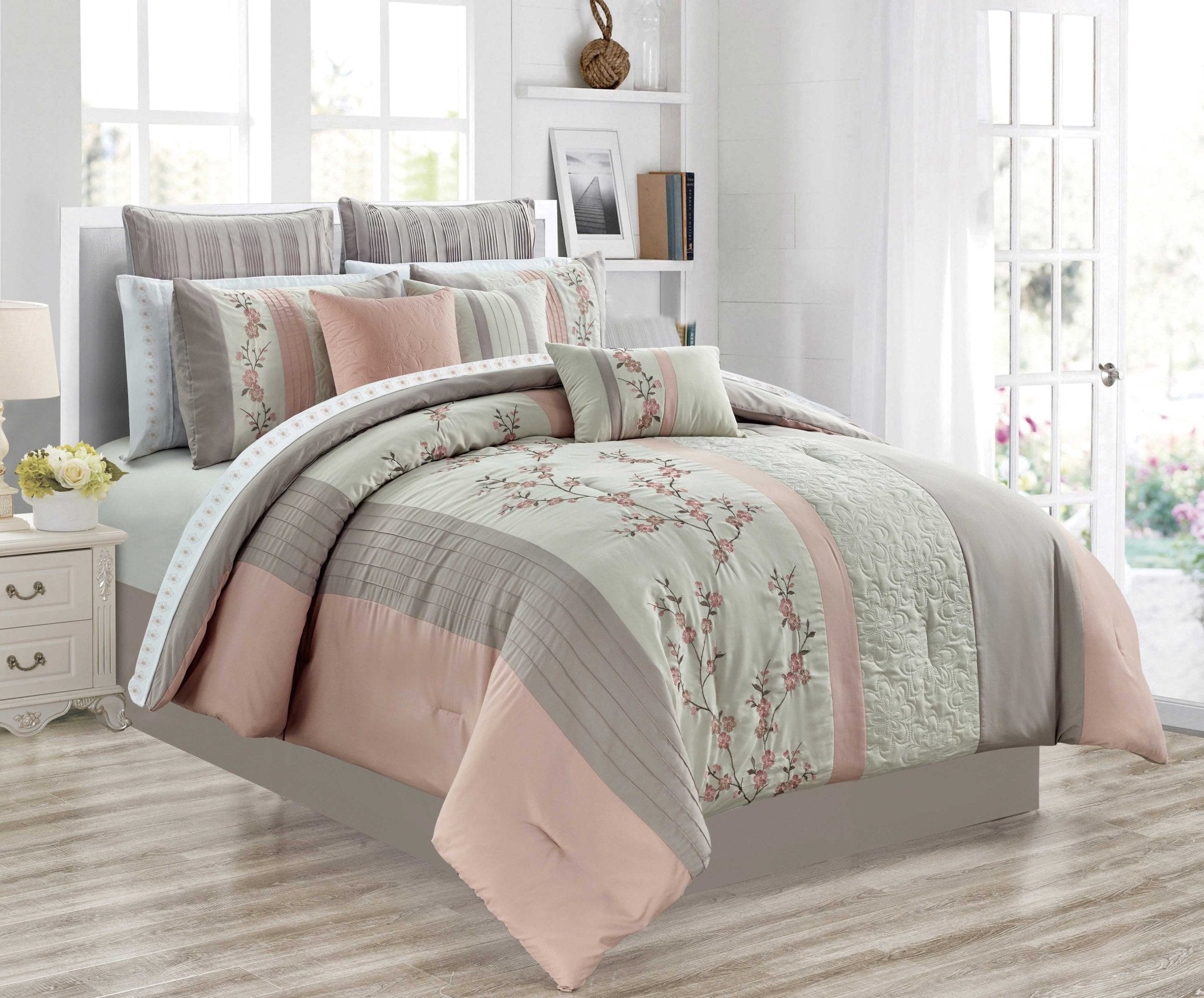 Woven Comforter Bedding Set 7Pcs D Celina 