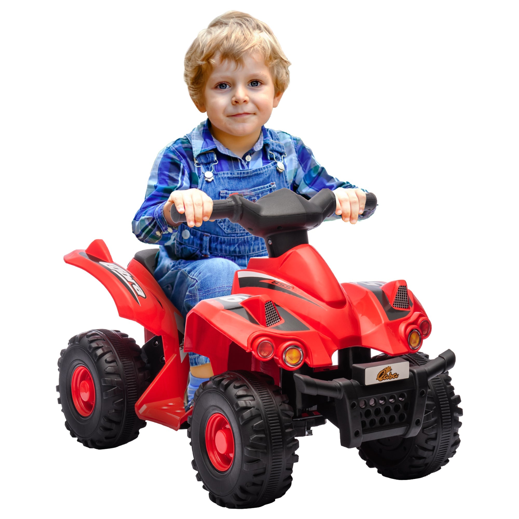 Qaba 6V Kids ATV Quad w/ Music, Forward, for 2-6 Years, Red 