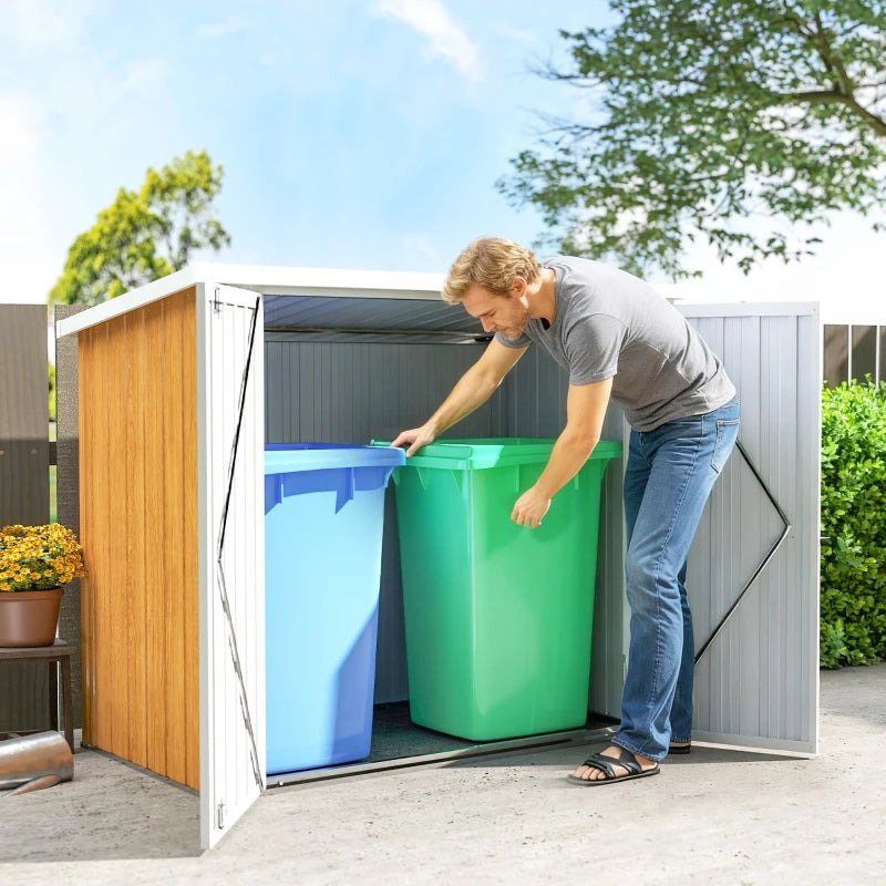 5' x 3' Metal Garden Storage Shed, Tool House with Double Doors for Backyard, Patio, Lawn