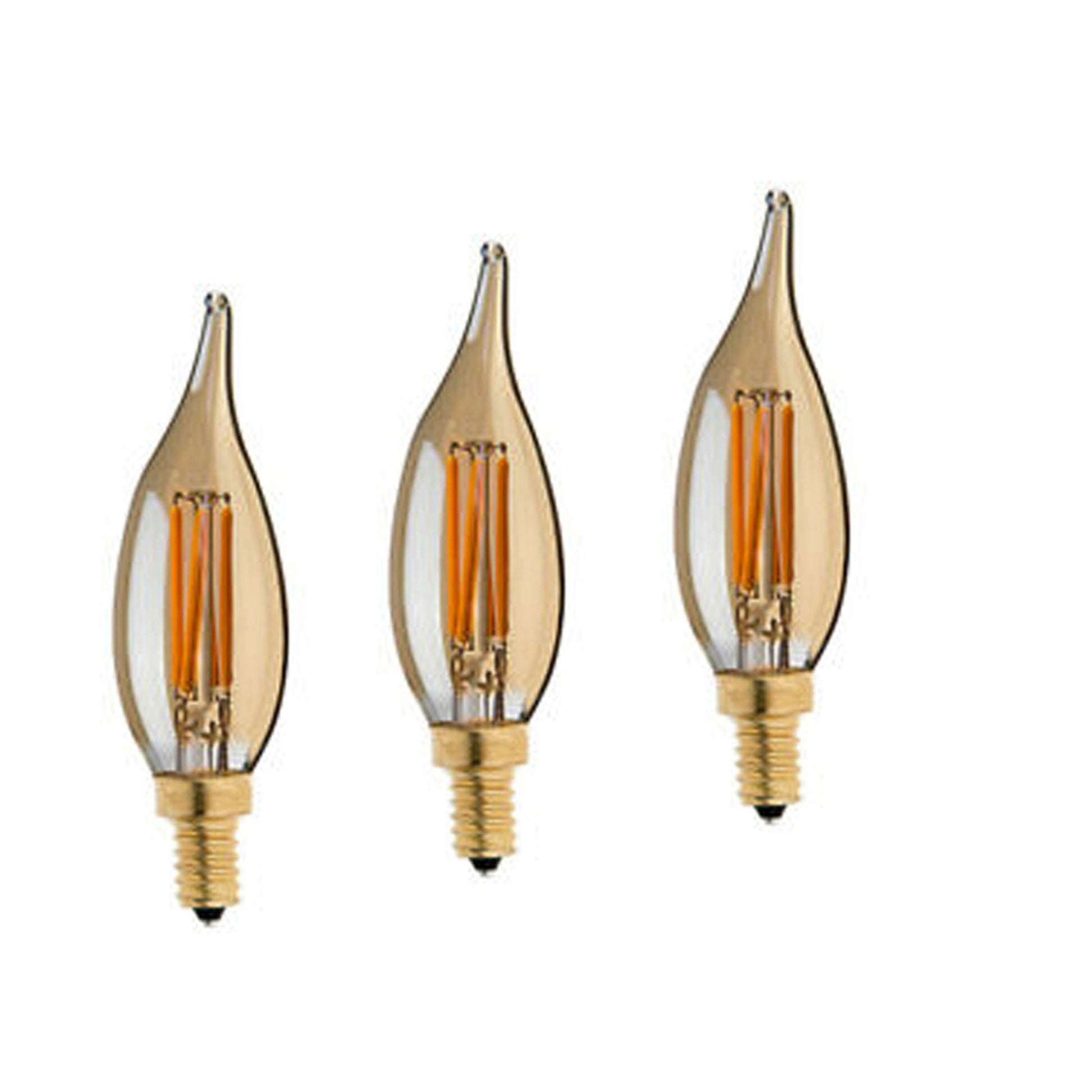 E12 4W C35 LED Candelabra Bulbs 2200K Warm White Dimmable LED Filament Bulb~1041