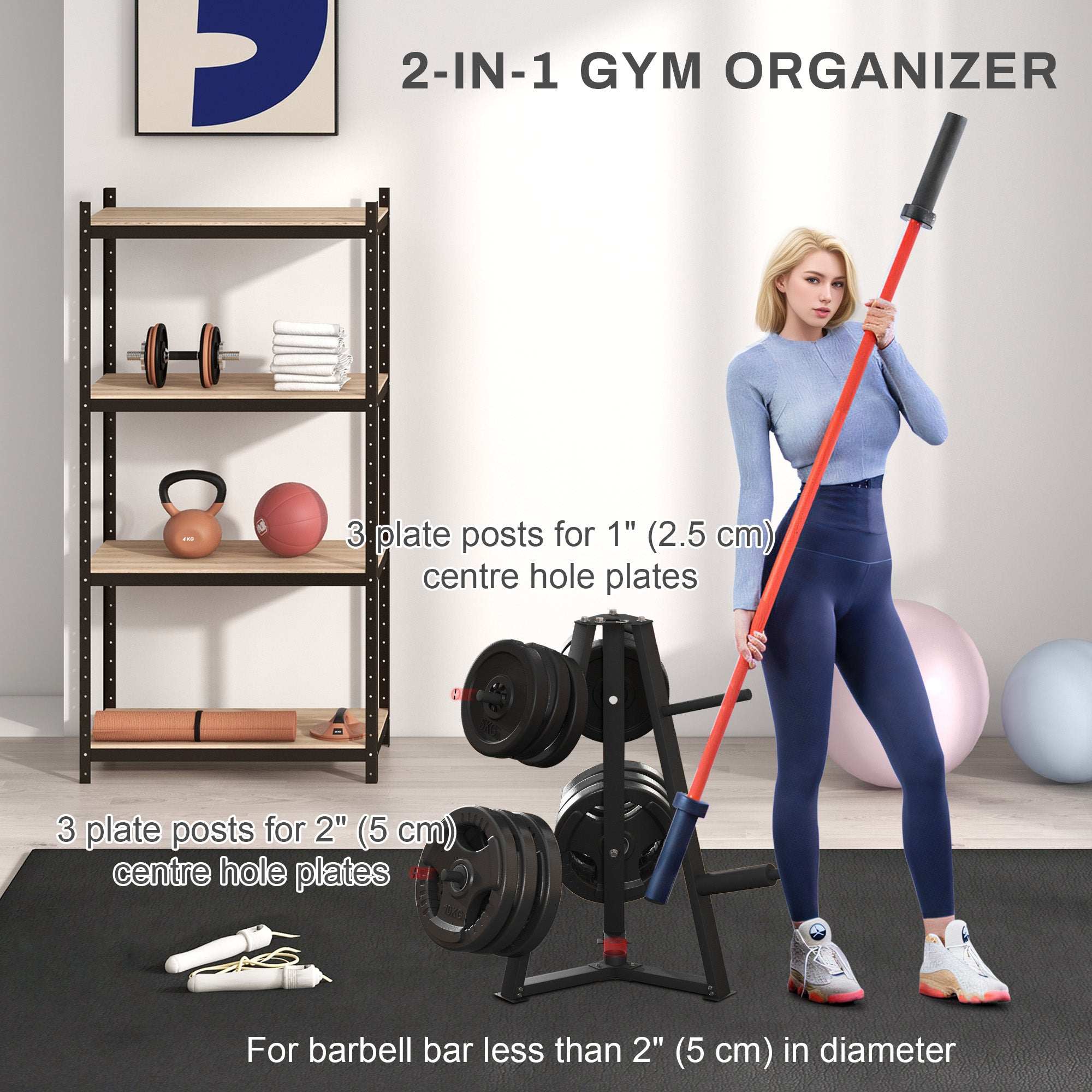Soozier Weight Rack for 1-Inch or 2-Inch Weight Plates, 660LBS Capacity Weight Plate Rack for Home Gym Storage 