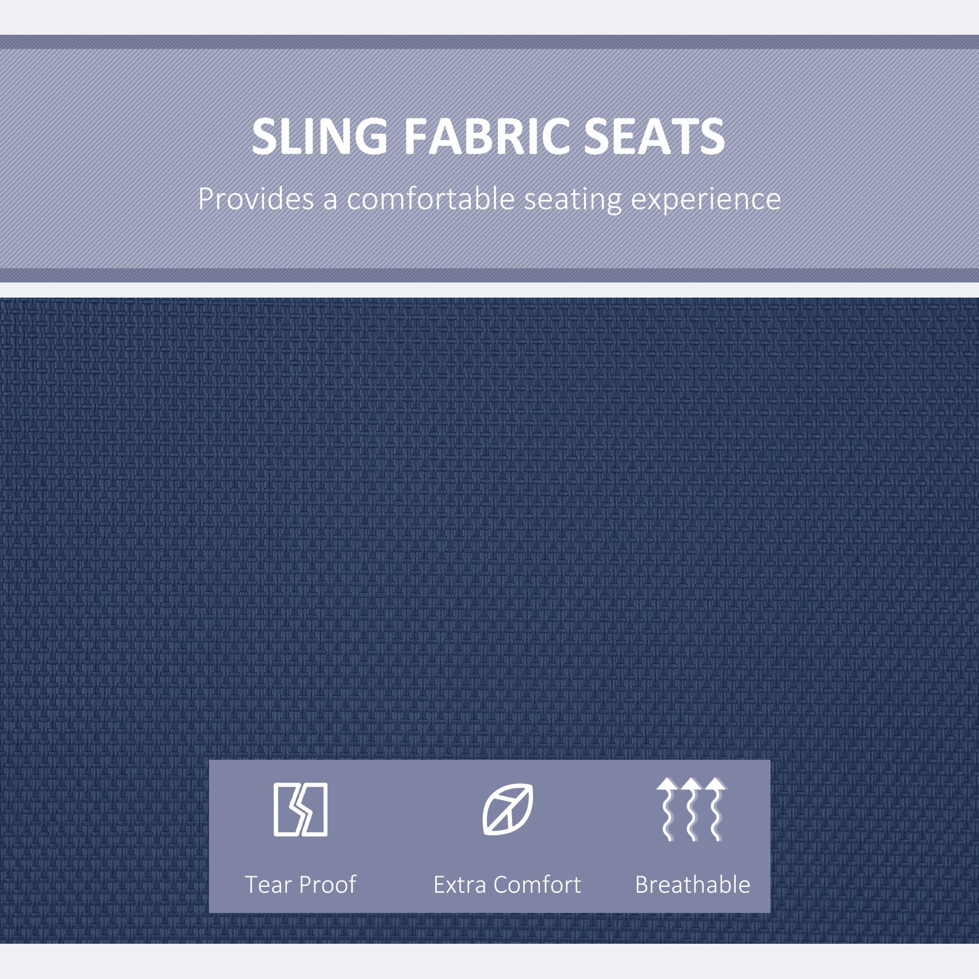 Outsunny 3-Seater Outdoor Swing Chair Bench with Adjustable Canopy, Dark Blue 