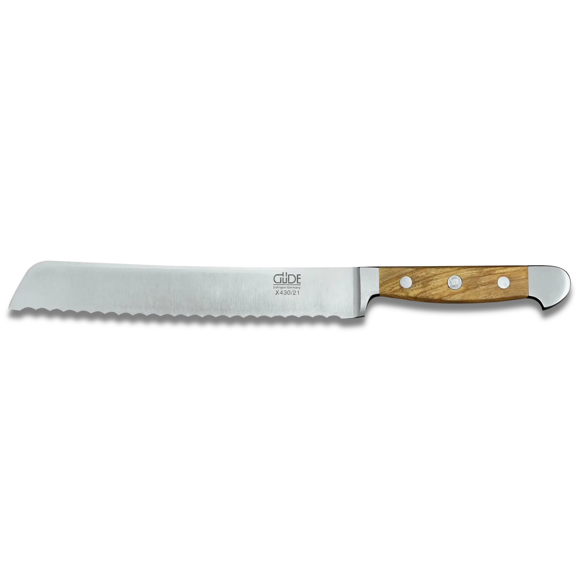 ALPHA OLIVE | Bread Knife 8" Blade | Hand Forged / Olive wood handle 