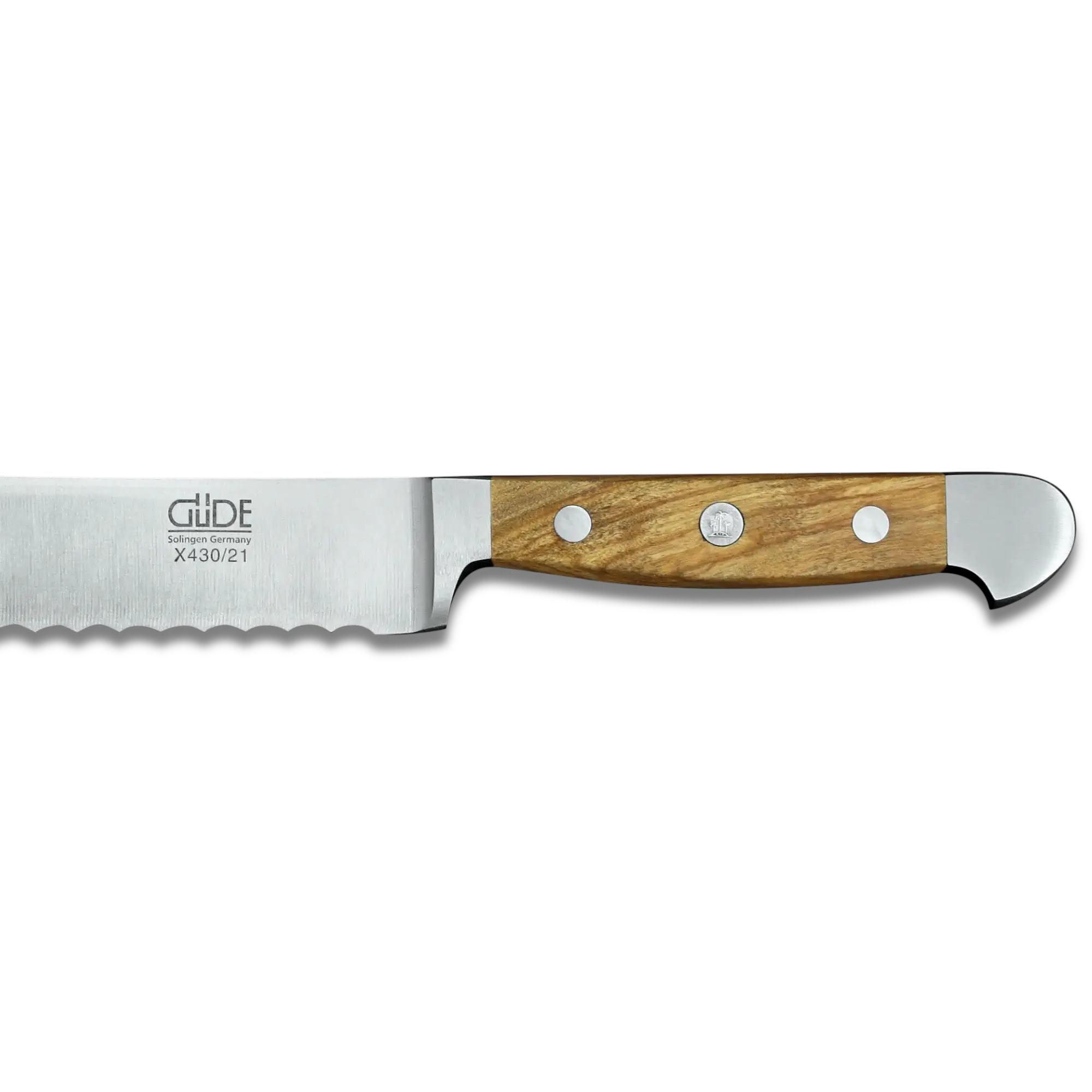 ALPHA OLIVE | Bread Knife 8" Blade | Hand Forged / Olive wood handle 