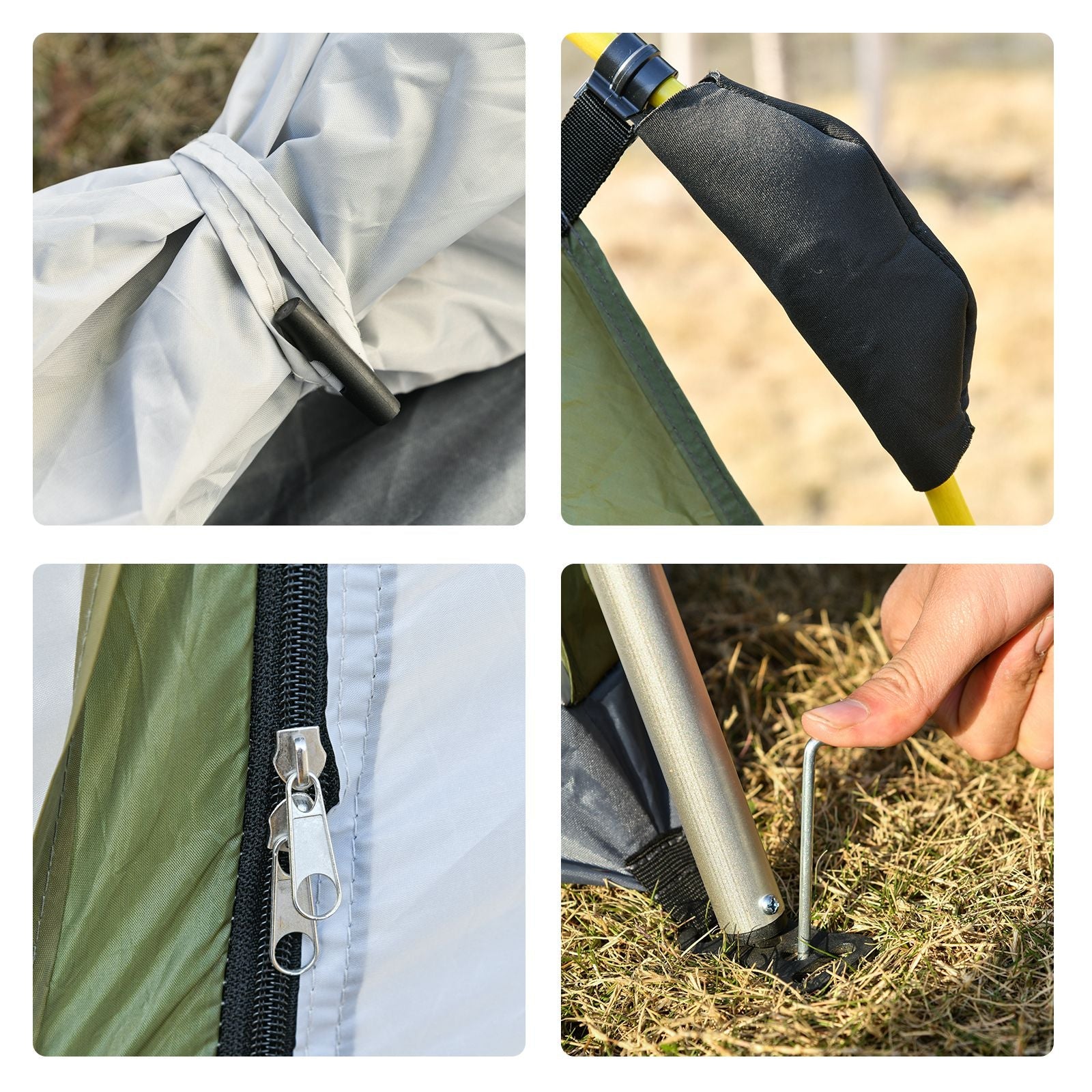 Outsunny Automatic Camping Tent Instant Outdoor Easy Pop Up Portable Backpacking Dome Shelter 4 Person Green 