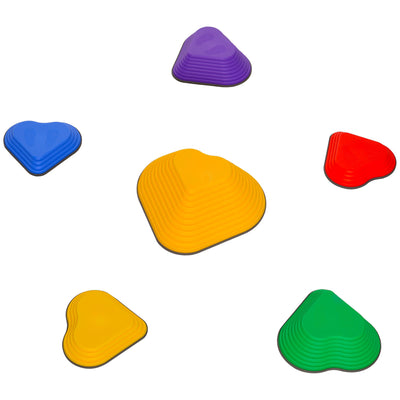 Qaba 6PCs Non-Slip Stackable Kids Stepping Stones, Heart-Shaped 