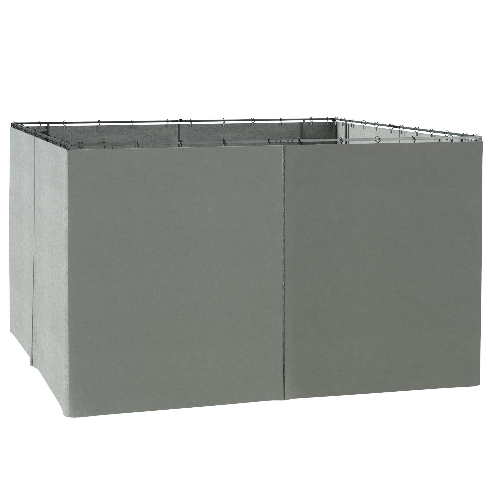 Outsunny Gazebo Curtain 10'x12' Sidewall Set 4 Panels with Hooks Dark Grey for Outdoor Shelter 