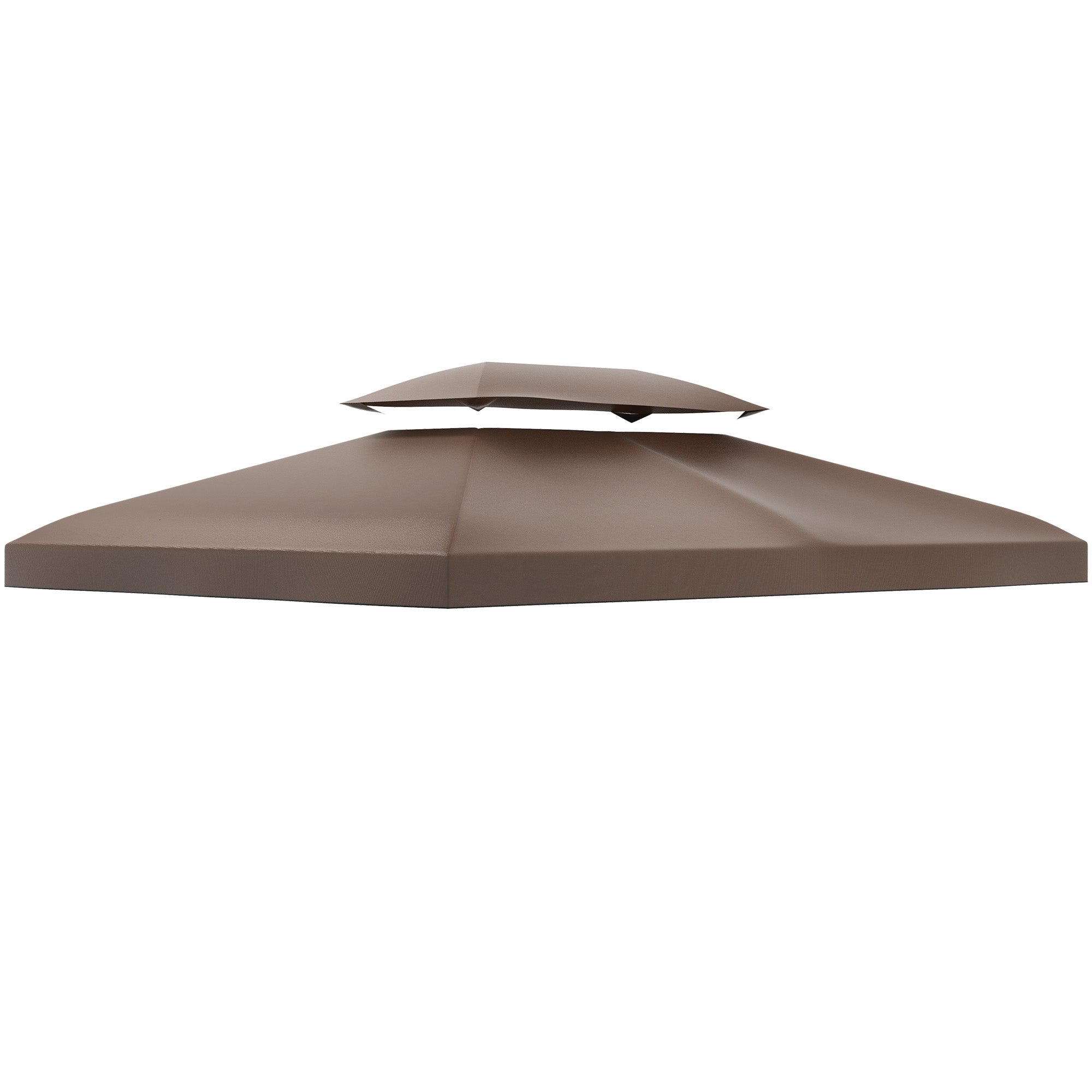 Outsunny Gazebo Replacement Canopy Top 13' x 10' 2 Tier UV Cover for Garden Patio Outdoor Brown TOP ONLY 