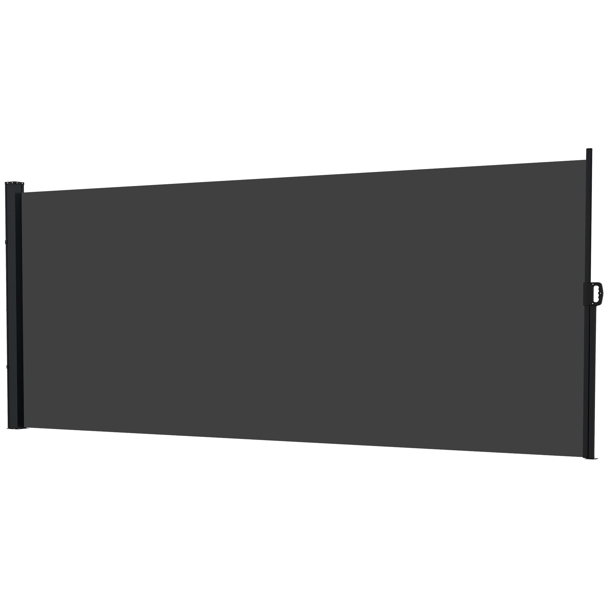 Outsunny 13' x 5' Retractable Side Awning, Outdoor Privacy Screen for Garden, Hot Tub, Balcony, Terrace, Pool, Black 