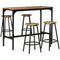 5-Piece Bar Table Set for 4, Industrial Counter Height Bar Table and Chairs for Kitchen, Dining Room, Rustic Brown