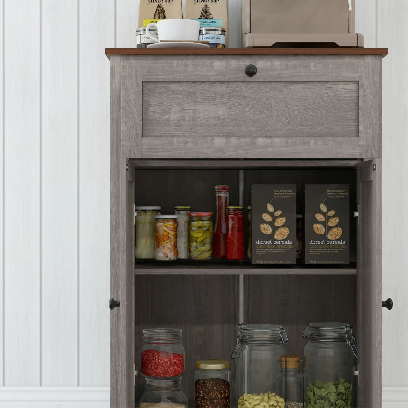 Storage Cabinet Farmhouse Sideboard Storage Cabinet with Doors and Drawer for Kitchen, Living Room, Grey Wash