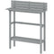 Outsunny 110cm Rectangle Outdoor Bar Table with Built-in Footrest, Slatted Top, Grey