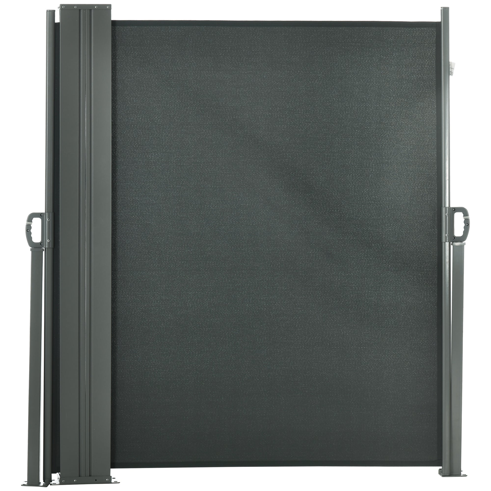 Outsunny Double Retractable Side Awning, 236x71 Outdoor Privacy Wall for Garden & Balcony, UV Protection, Grey 