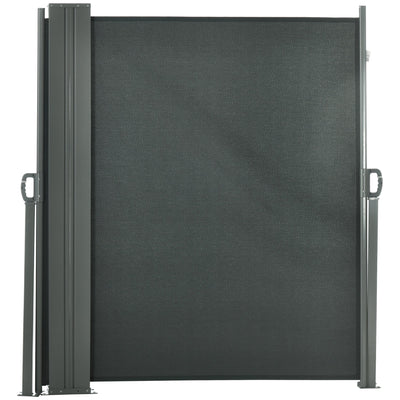 Outsunny Double Retractable Side Awning, 236x71 Outdoor Privacy Wall for Garden & Balcony, UV Protection, Grey 