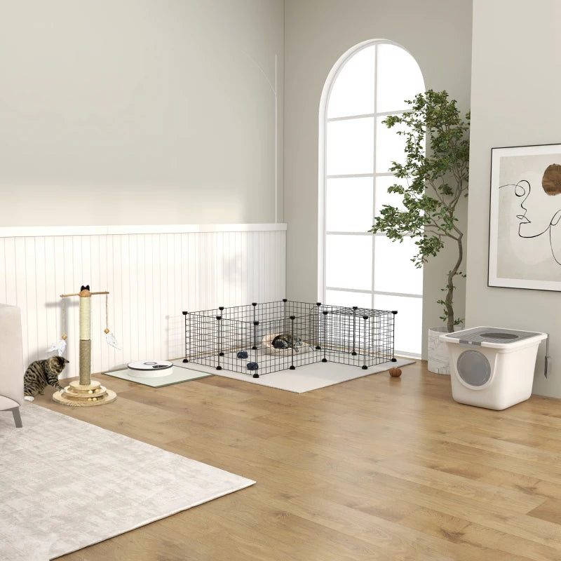 Enclosed Cat Litter Box, Easy Cleaning Kitty Litter Box with Front Entrance, Top Exit, Scoop, White