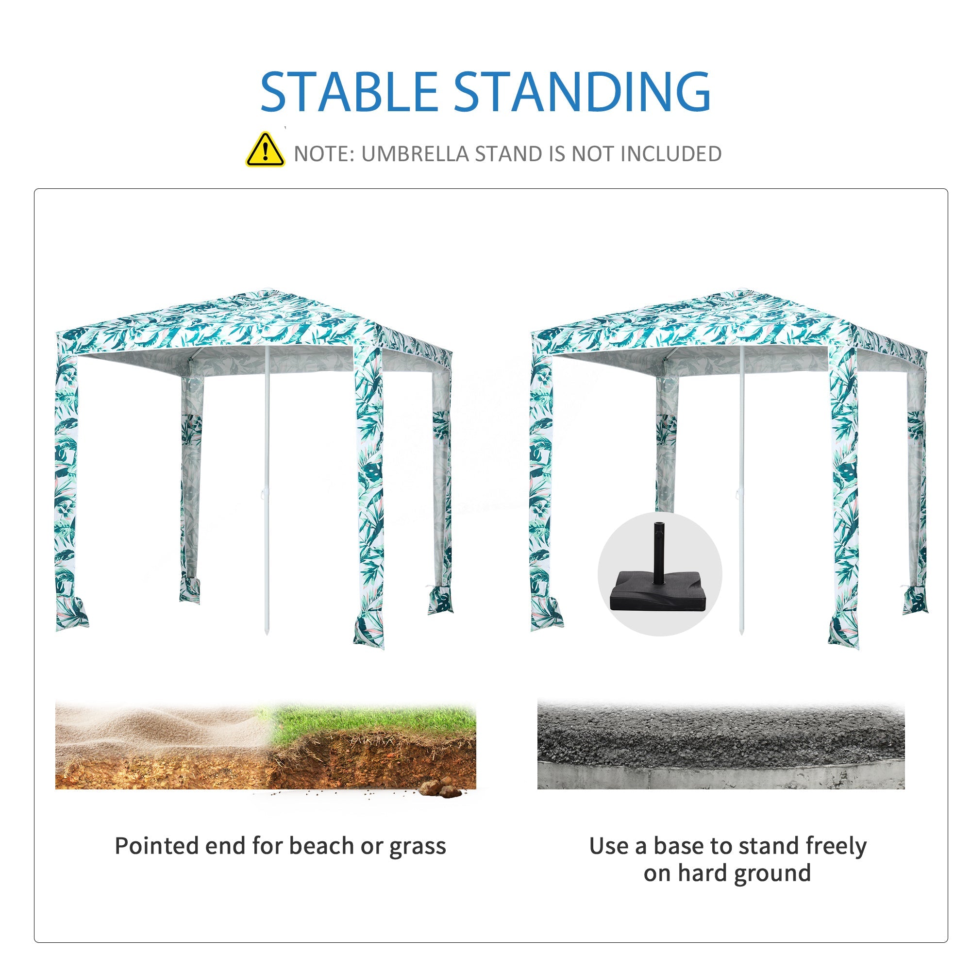 Outsunny Beach Umbrella, 6.5' Easy-Assembly Sun-Shade Shelter with Sandbags and Carry Bag, Cool UV50+, Green 