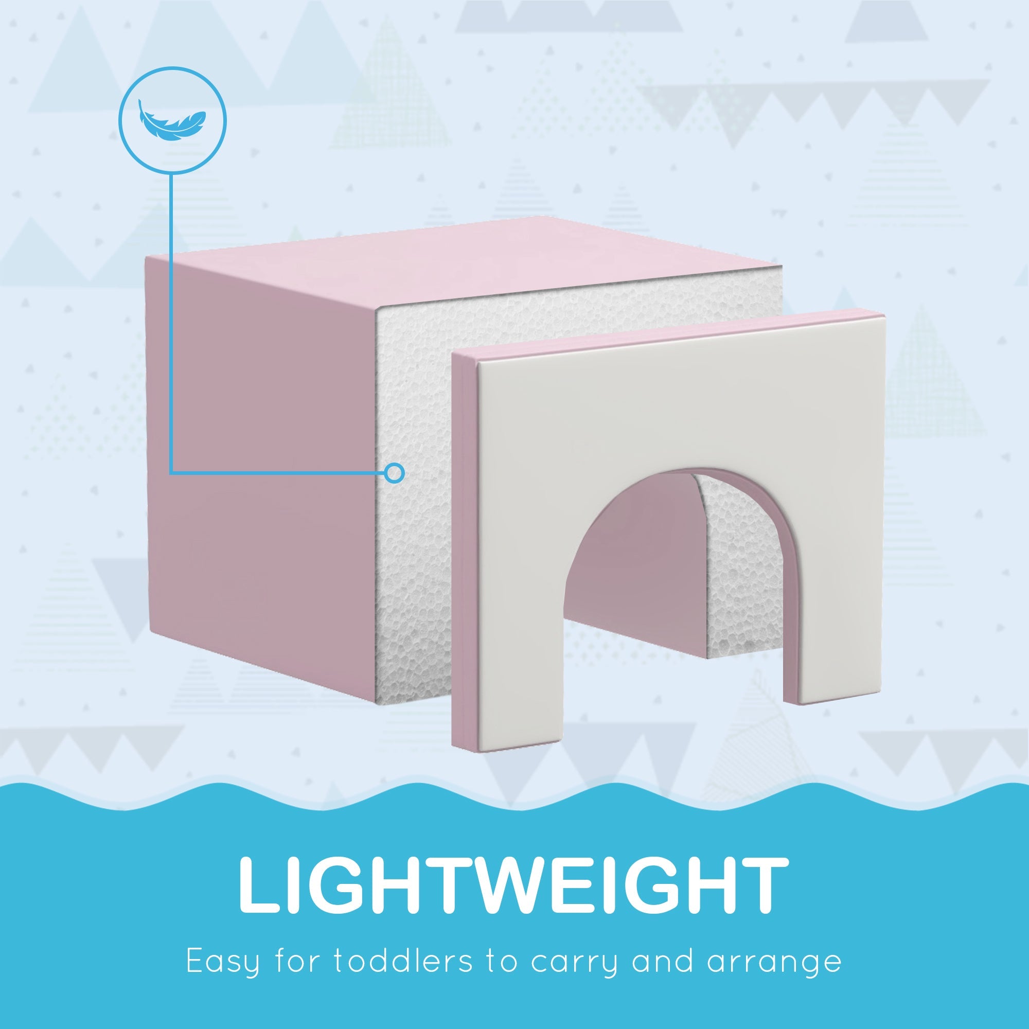 Qaba 7 Piece Indoor Soft Play for Toddlers Climb and Crawl - Multicoloured 