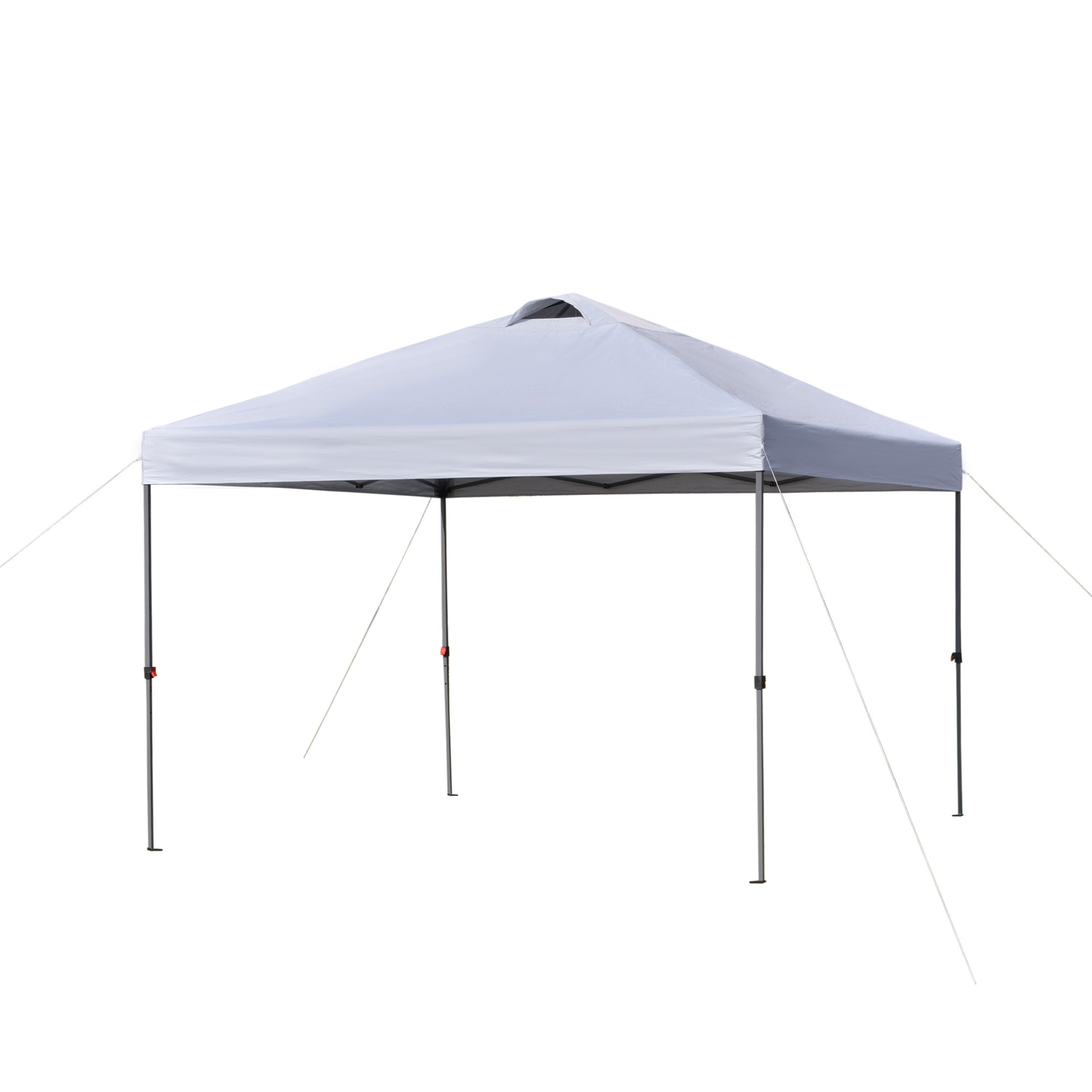 Outsunny 10' x 10' Pop Up Canopy Tent with with Airy Top Vents and Wheeled Carry Bag for Outdoor, Garden, Patio, White 