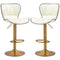 Counter Height Bar Stools Set of 2, Adjustable Height Bar Chairs with Swivel Seat, PU Leather Upholstery