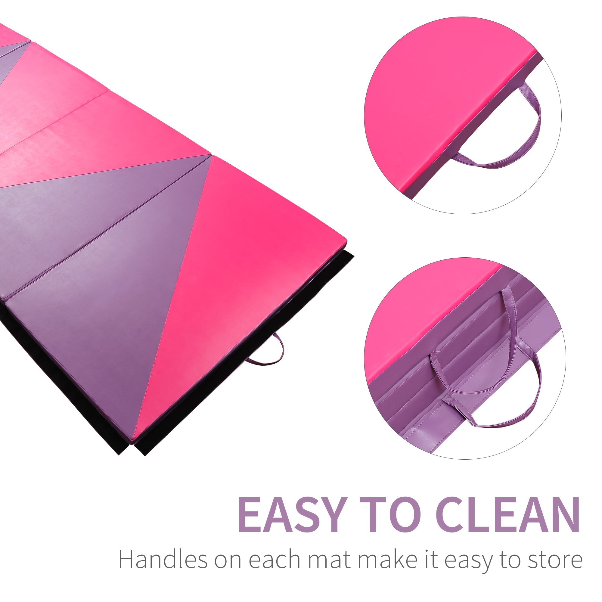 Soozier 4'x10'x2'' Folding Gymnastics Tumbling Mat, Exercise Mat  with Carrying Handles for Yoga, MMA, Martial Arts, Stretching 