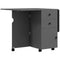 HOMCOM Extendable Drop Leaf Dining Table 2 Drawers Cabinet 6 Wheels Small Spaces Kitchen Grey