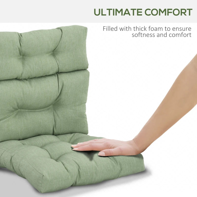 Outdoor Patio Chair Seat/Back Chair Cushion Replacement, Tufted Pillow with Thick Filling and String Ties, Light Green