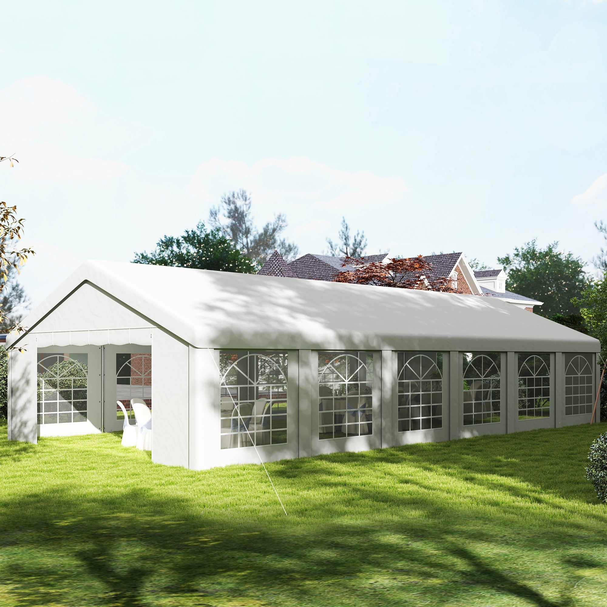 Outsunny 20' x 40' Party Tent, Outdoor Canopy Tent with 12 Removable Window Sidewalls for Parties, Wedding, Events, BBQ 