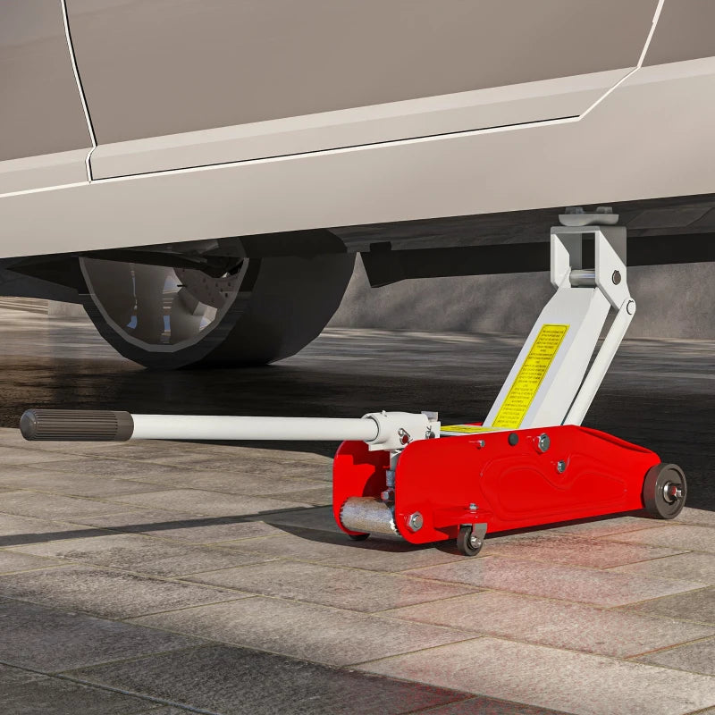 Low Profile Jack, Hydraulic Racing Floor Jack, 4.7"-11.8" Lifting Range, 2 Ton (4,000 lb) Capacity, Red