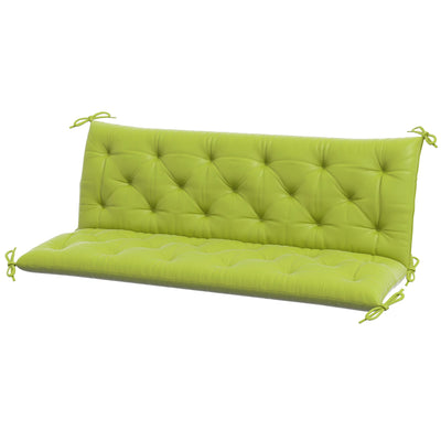 Outsunny 3-Seater Outdoor Bench Swing Chair Replacement Cushions for Patio Garden, Light Green 
