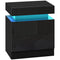 Nightstand, Bedside Table with LED Lights and 2 Drawers for Bedroom, Living Room, Black