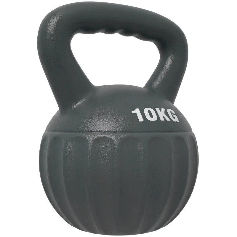Soozier Kettlebell, 22 lbs Kettle Bell with Non-Slip Handle for Home Gym, Weight Lifting and Strength Training, Grey
