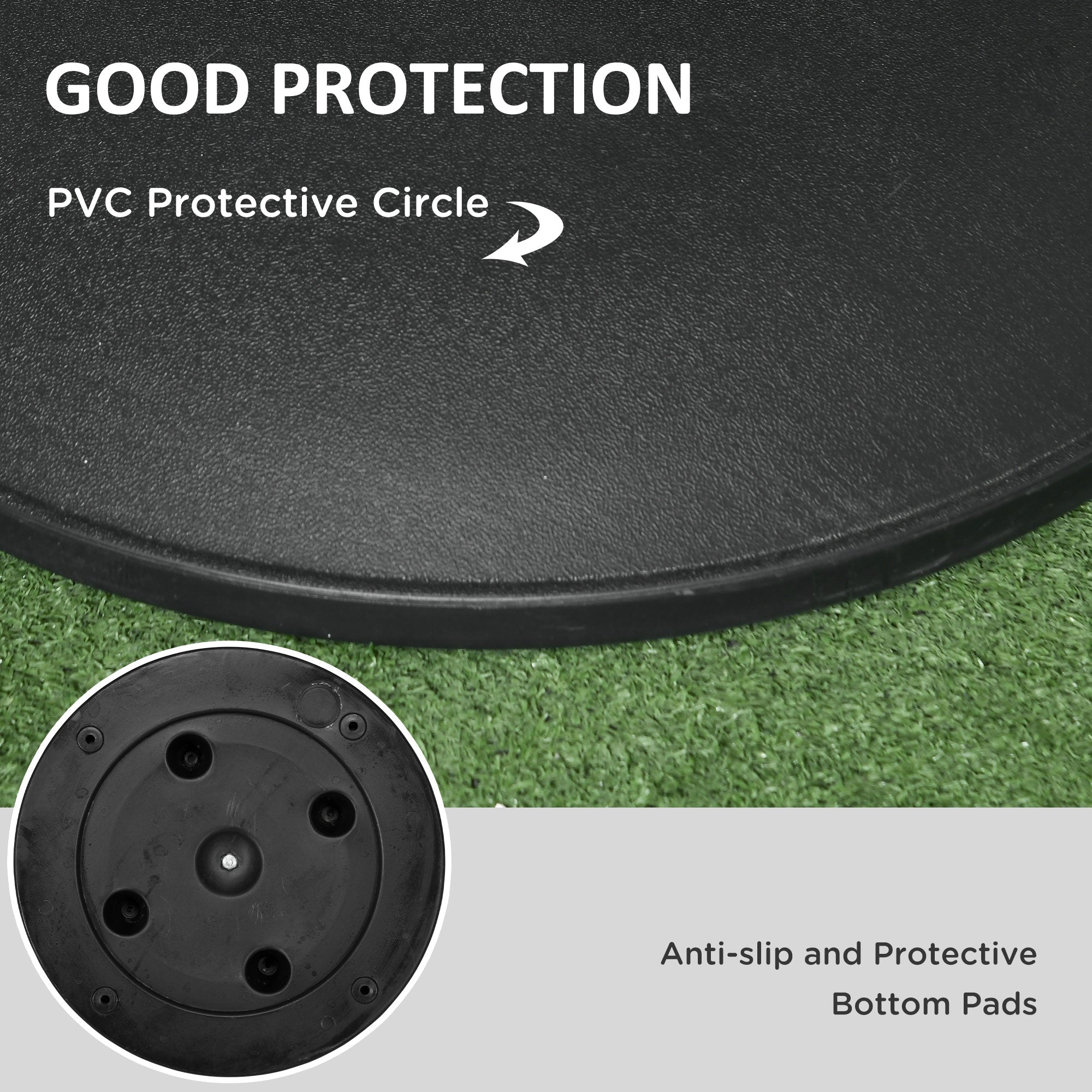 Outsunny Concrete Umbrella Base: 44 lbs 18" Round Heavy Duty Weather-Resistant Stand for Patio, Grey 