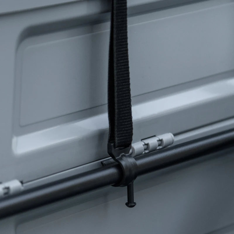 Aosom Steel Trailer for Bike, Bicycle Cargo Trailer with Foldable Storage Box and Safe Reflectors, Max Load 88LBS, Grey