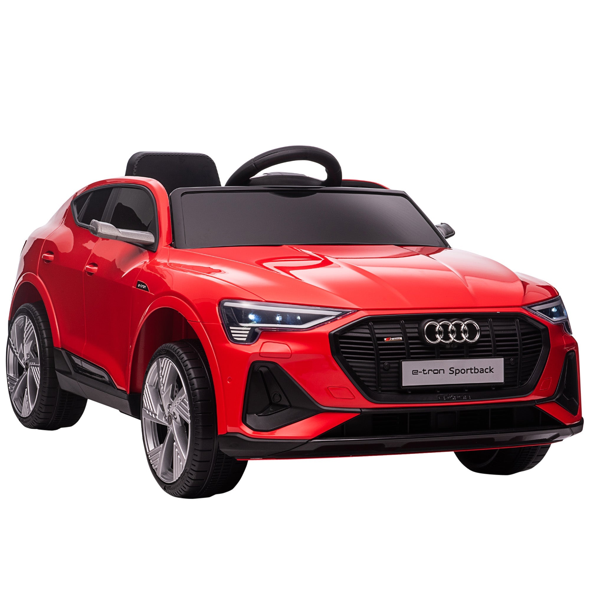 Aosom Kids Ride-On Audie Car: 12V Electric, Battery Powered, Remote Control, Safety Belt, Red 