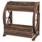 Outsunny Rustic Wooden Wagon Planter Box 2-Tier Elevated Garden Bed for Vegetables Flowers Herbs Outdoor Decor