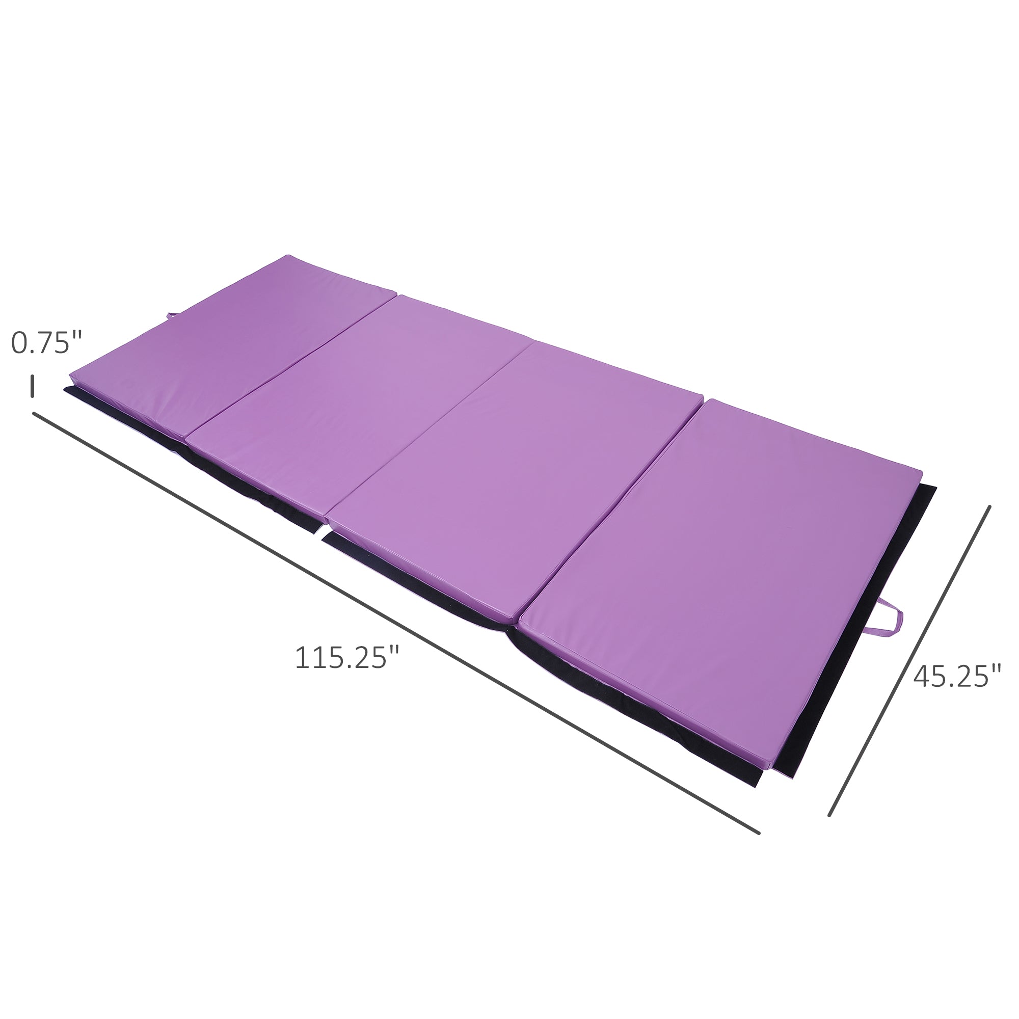 Soozier Folding Gymnastics Mat 4'x10' Exercise Tumbling Pad with Handles for Yoga MMA Martial Arts Stretching Purple 