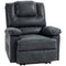 HOMCOM PU Leather Reclining Chair, Manual Recliner Chair for Living Room with Footrest, 2 Side Pockets, Steel Frame, Black