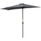 Outsunny Patio Parasol: 9.8ft Semi Round Garden Balcony Crank Handle Grey