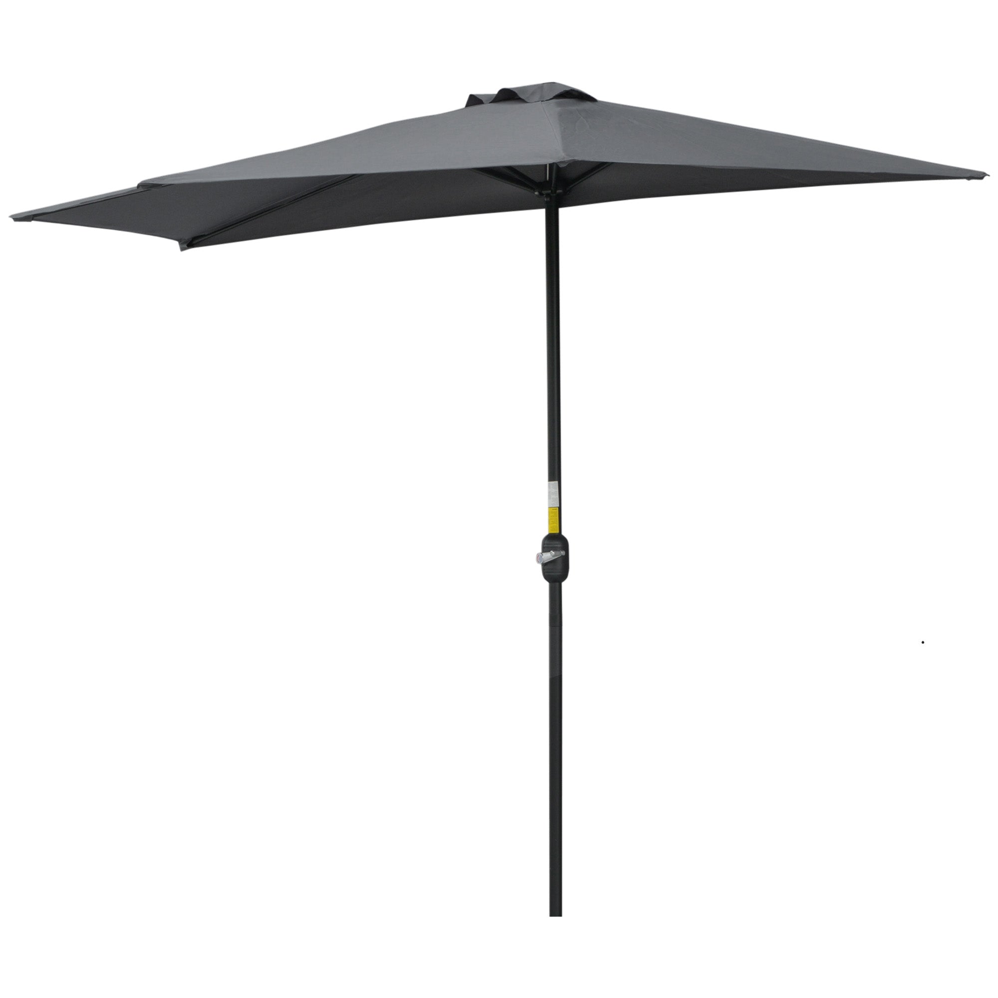Outsunny Patio Parasol: 9.8ft Semi Round Garden Balcony Crank Handle Grey 