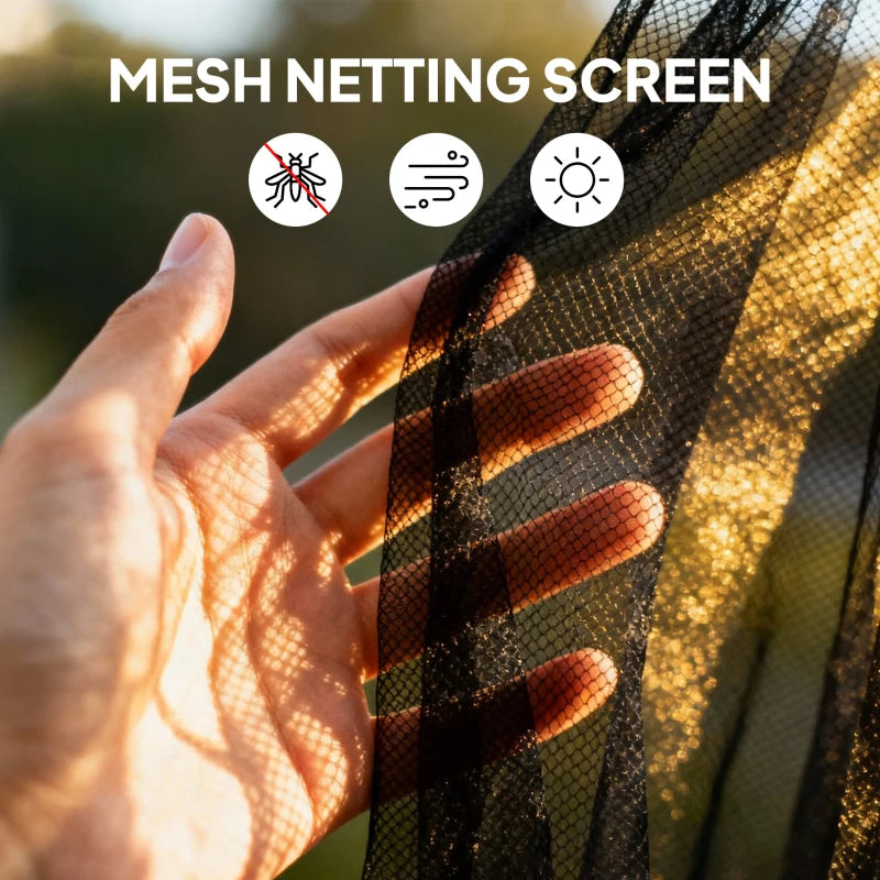 Replacement Mosquito Netting for Gazebo 10' x 12' Black Screen Walls for Canopy with Zippers, Beige