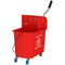 HOMCOM Mop Bucket with Wringer, Mop Bucket on Wheels for Floor Cleaning, 5 Gallon, Separate Dirty and Clean Water, Red