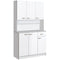 HOMCOM White Modern Kitchen Hutch: 71