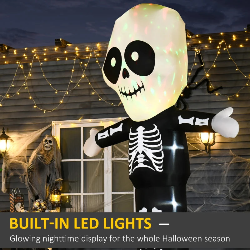 HOMCOM 10ft Halloween Inflatable Skeleton Ghost – LED Lighted, Indoor/Outdoor 