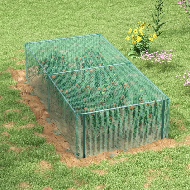 8' x 4' Plant Protection Cage with Zipper Roll-Up Door, Plant Protector from Animals with Galvanised Steel Frame