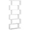 HOMCOM Curvaceous Storage: 6-Tier S-Shape Wooden Bookcase Display Divider Unit for Home Office, White Finish